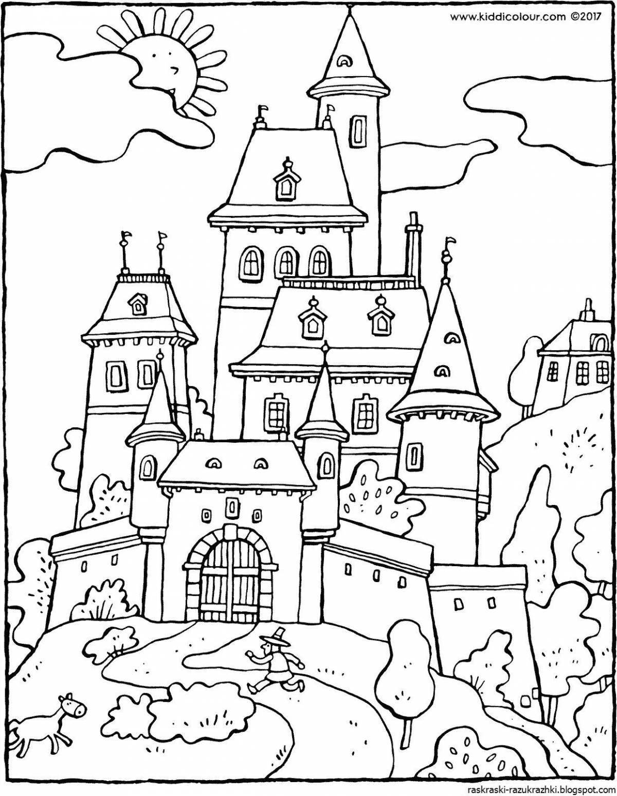 Dazzling castle coloring page
