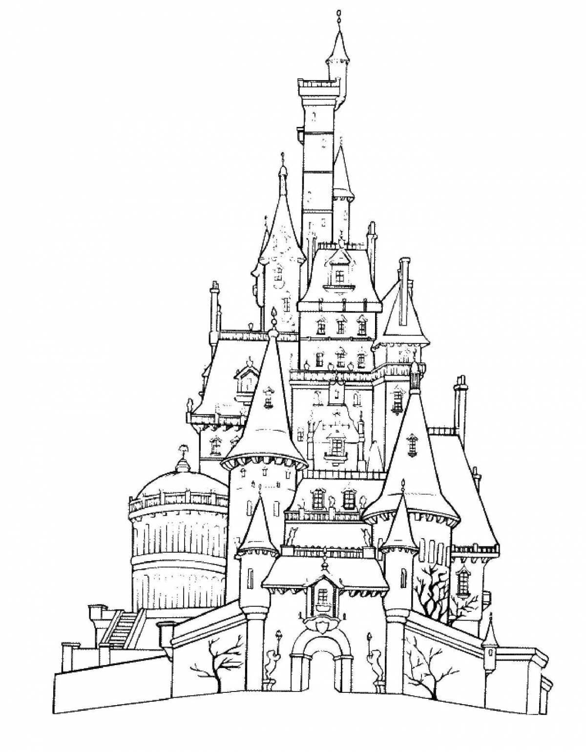 Majestic castle coloring page