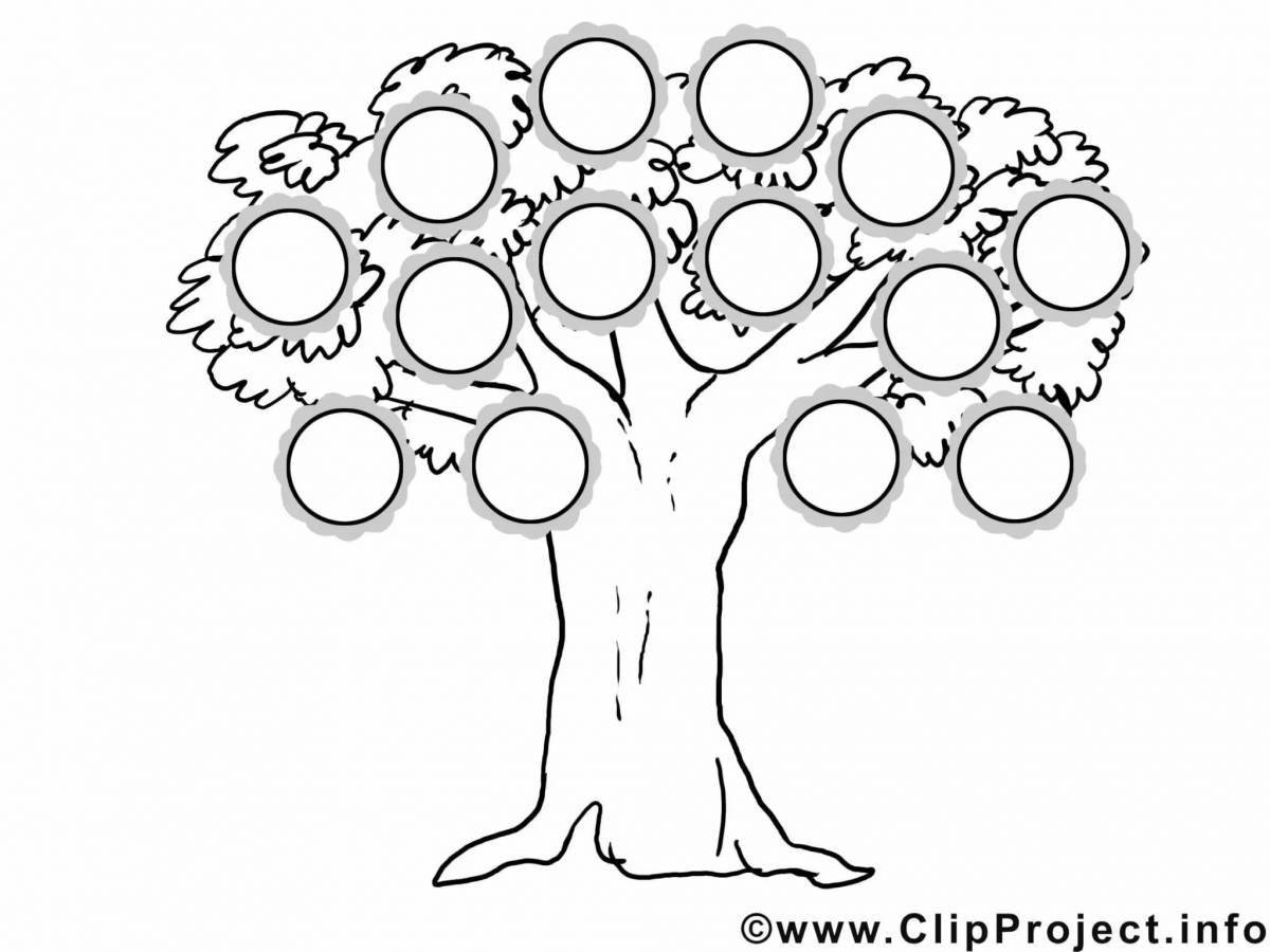 Funny family tree template for kids