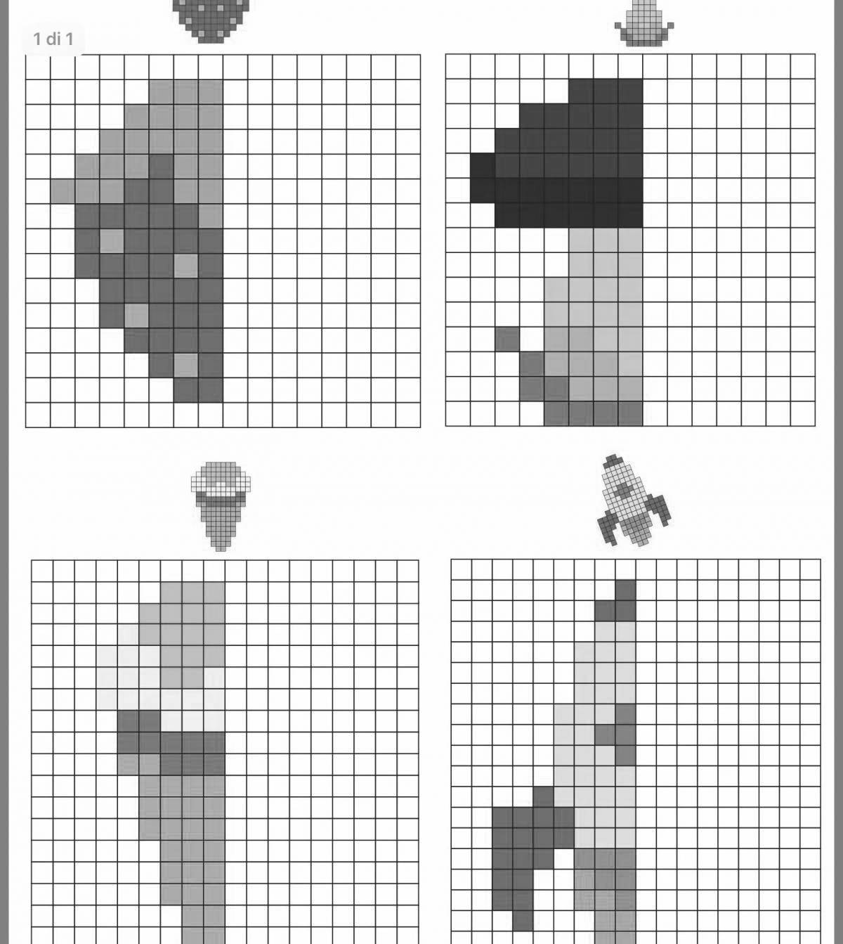 Веселая раскраска pixel by cell для девочек