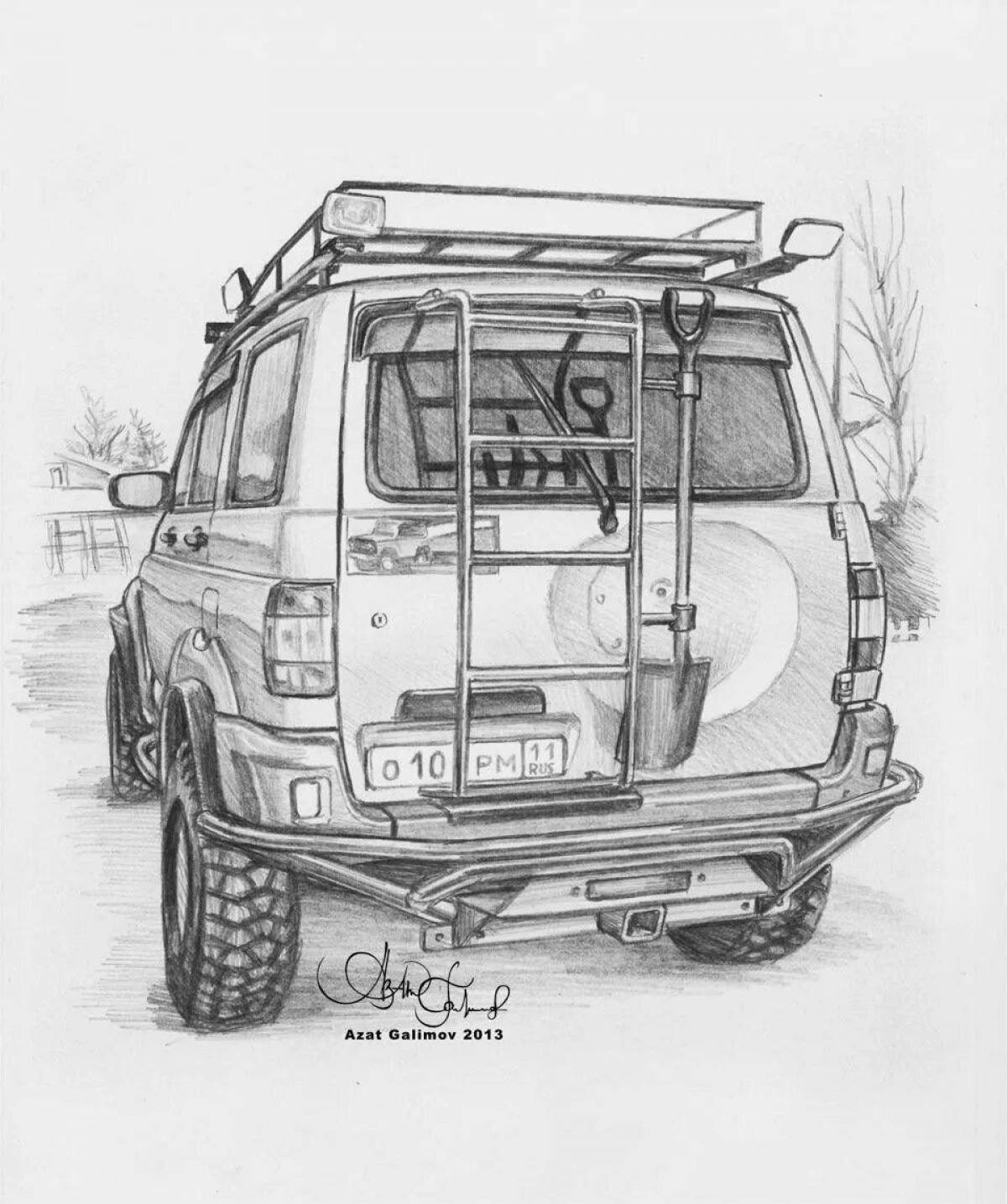 Photo Fun coloring UAZ loaf for juniors