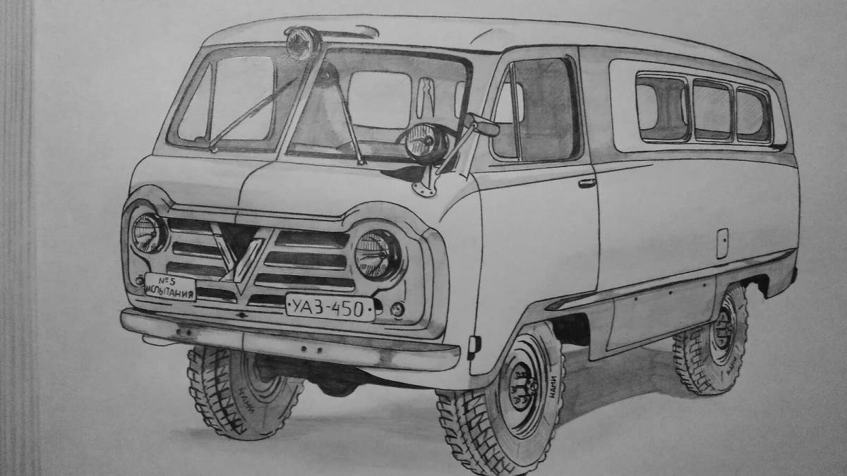 Spectacular coloring UAZ loaf for kids