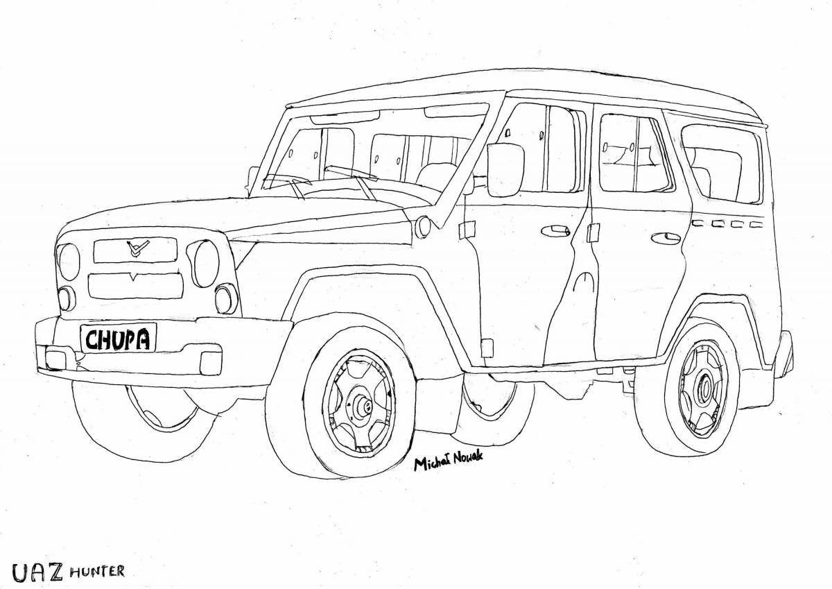 Glorious UAZ loaf coloring for youth