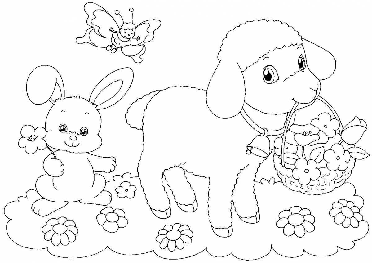 Adorable animal coloring page