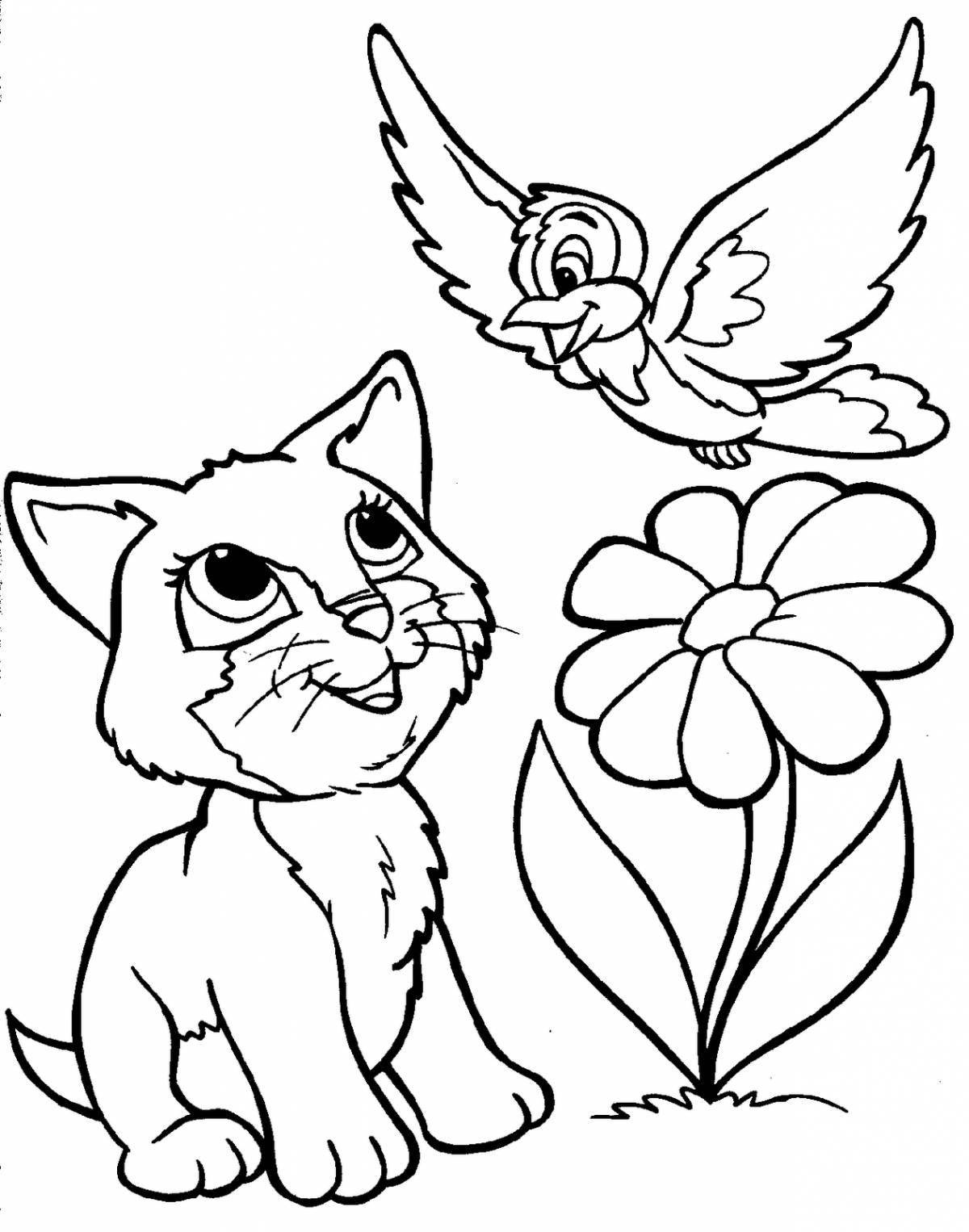 Playful animal coloring page