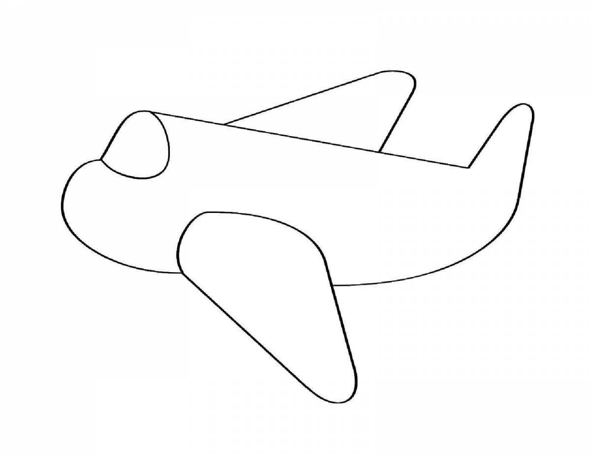 Яркая страница раскраски самолета для детей