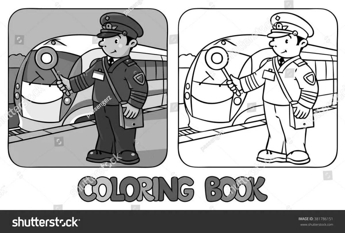 Animated ferry captain coloring page