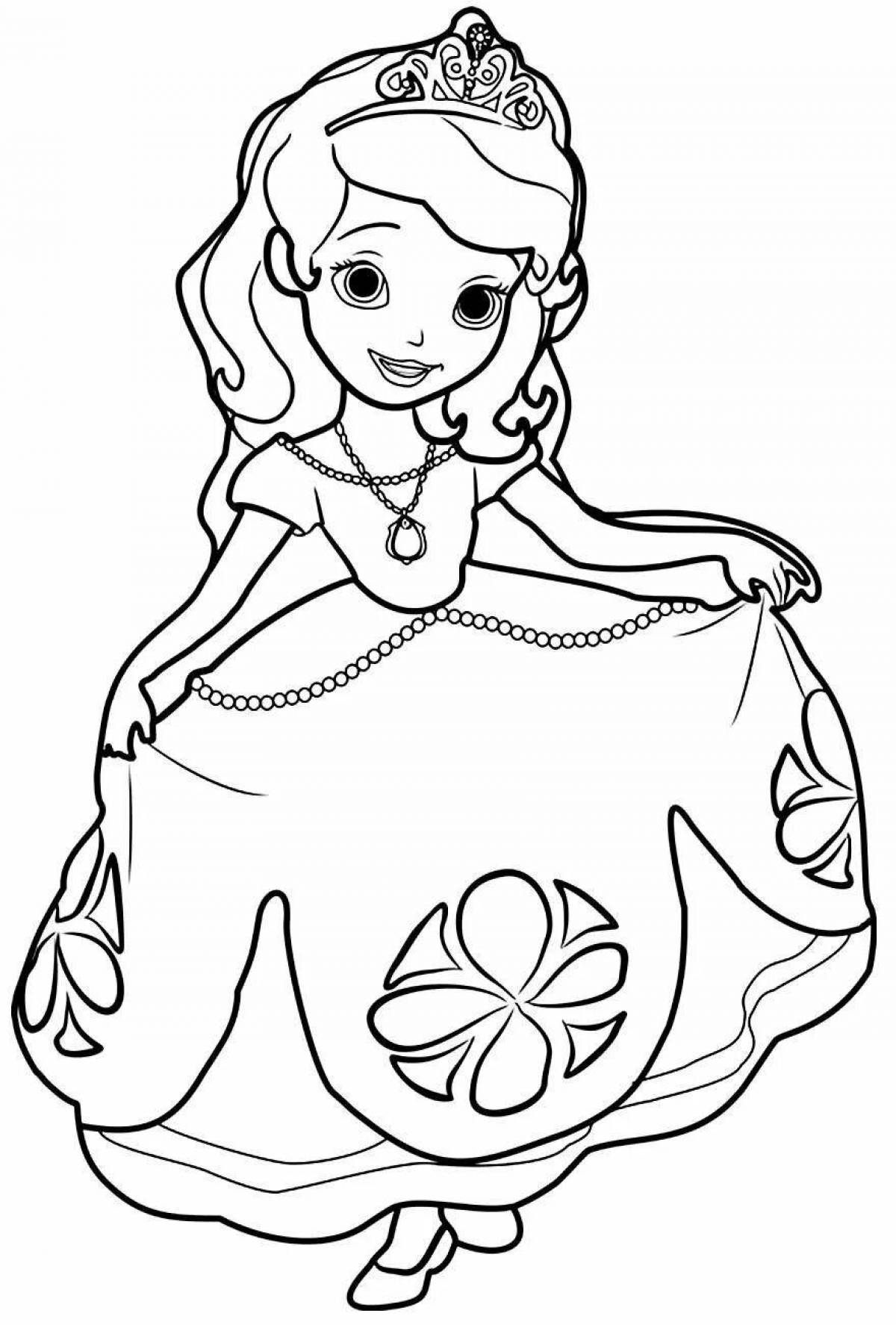 Великолепная раскраска для девочек 3 года принцесса