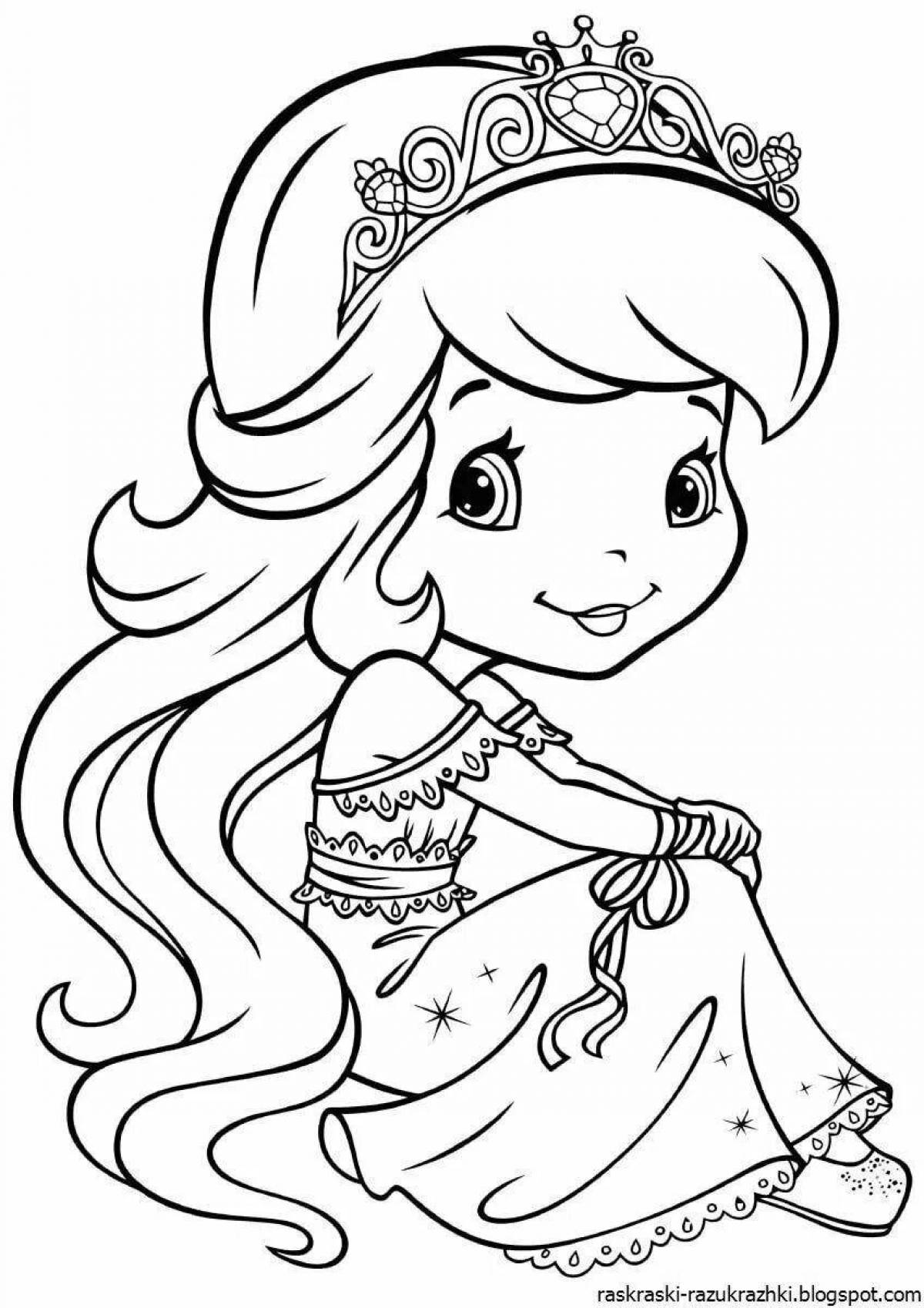 Wonderful coloring for girls 3 years, princess