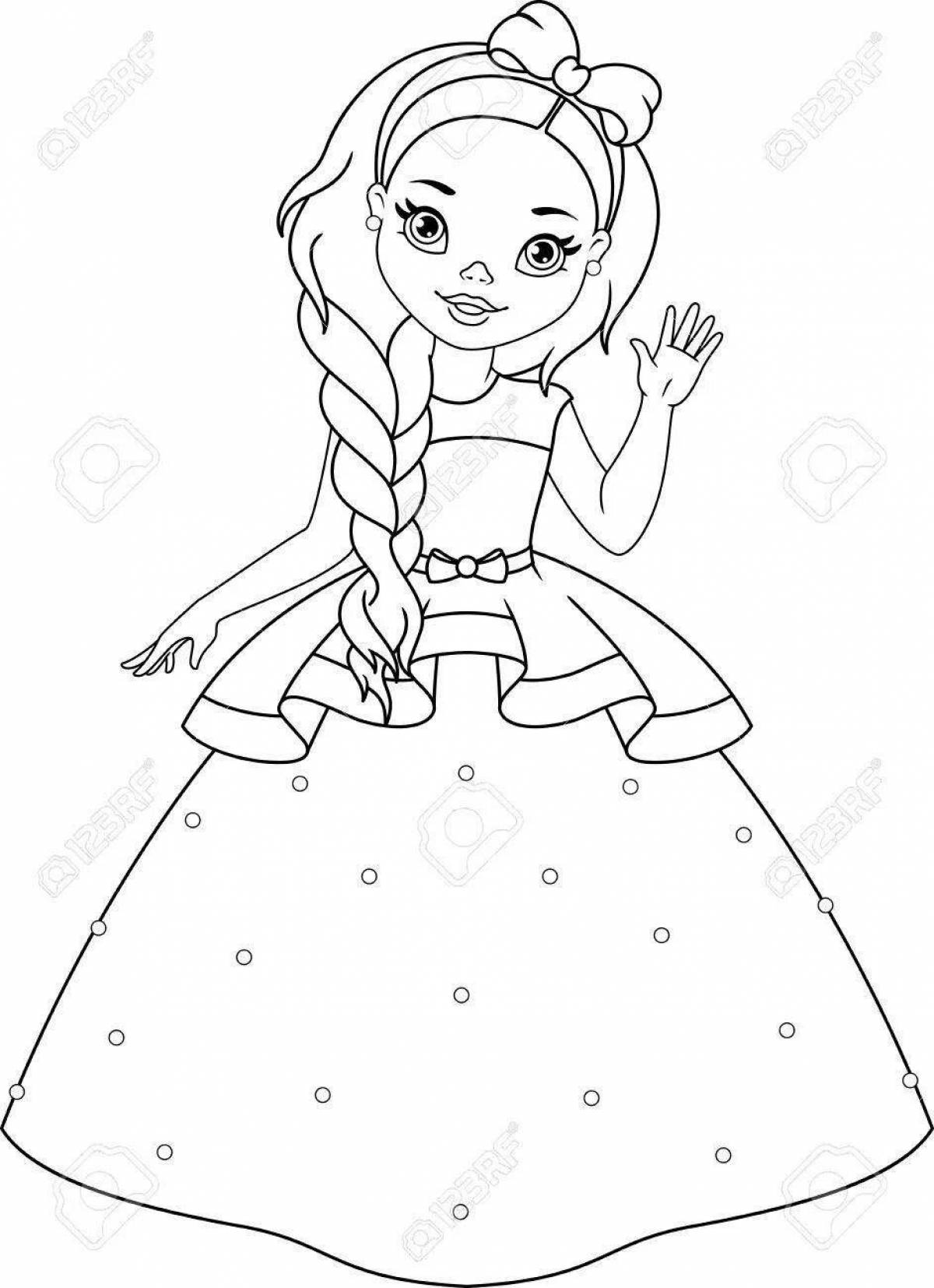 Beautiful coloring for girls 3 years princess