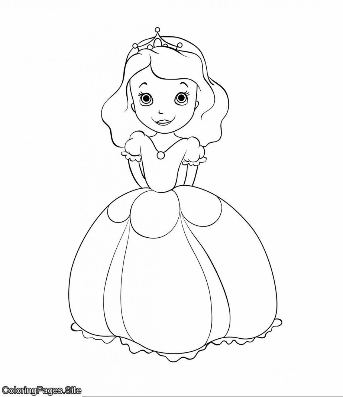 Блестящая раскраска для девочек 3 года принцесса