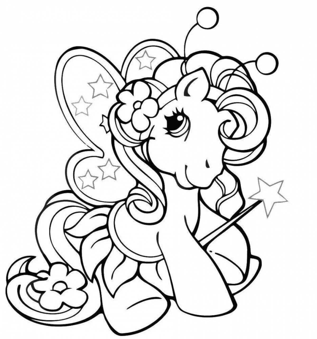 Delicate pony coloring for girls