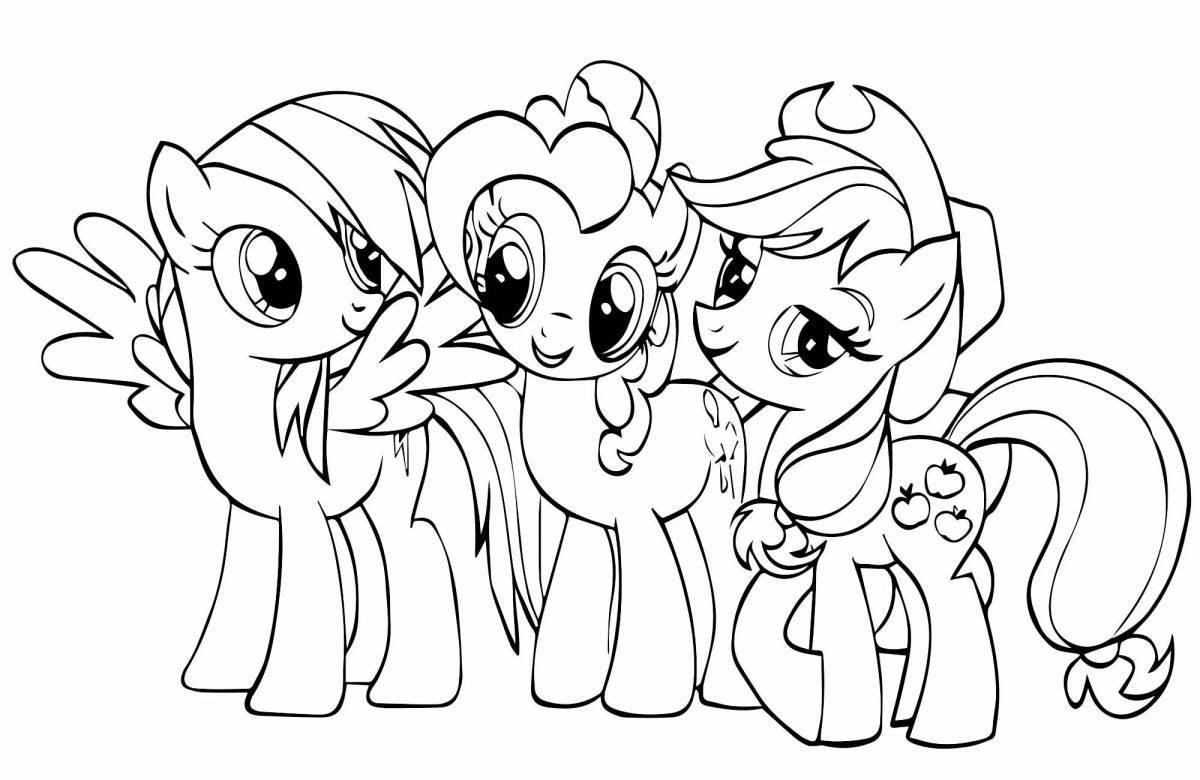 Radiant coloring page pony for kids girls