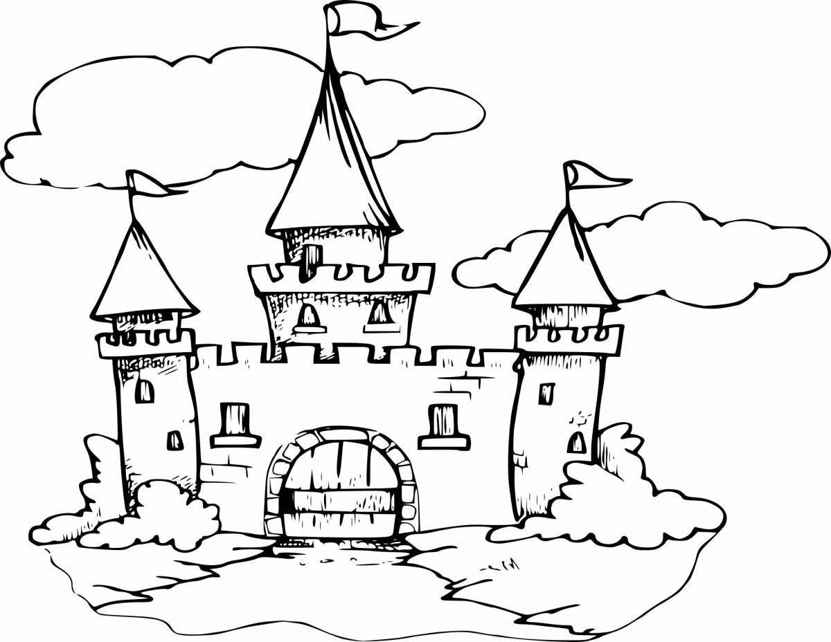 Charming old castle coloring book for 4th grade