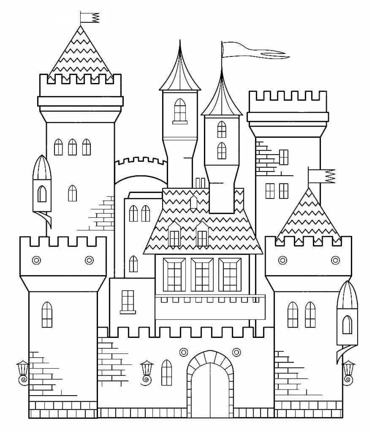 Beautiful old castle 4th grade coloring book