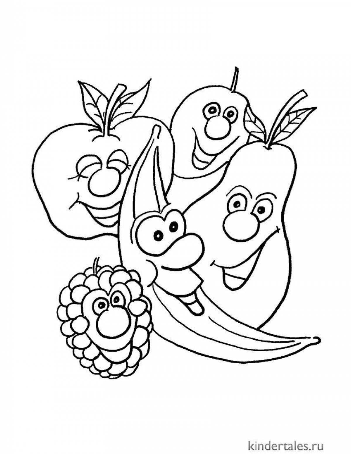 Fun coloring fruits and berries for girls