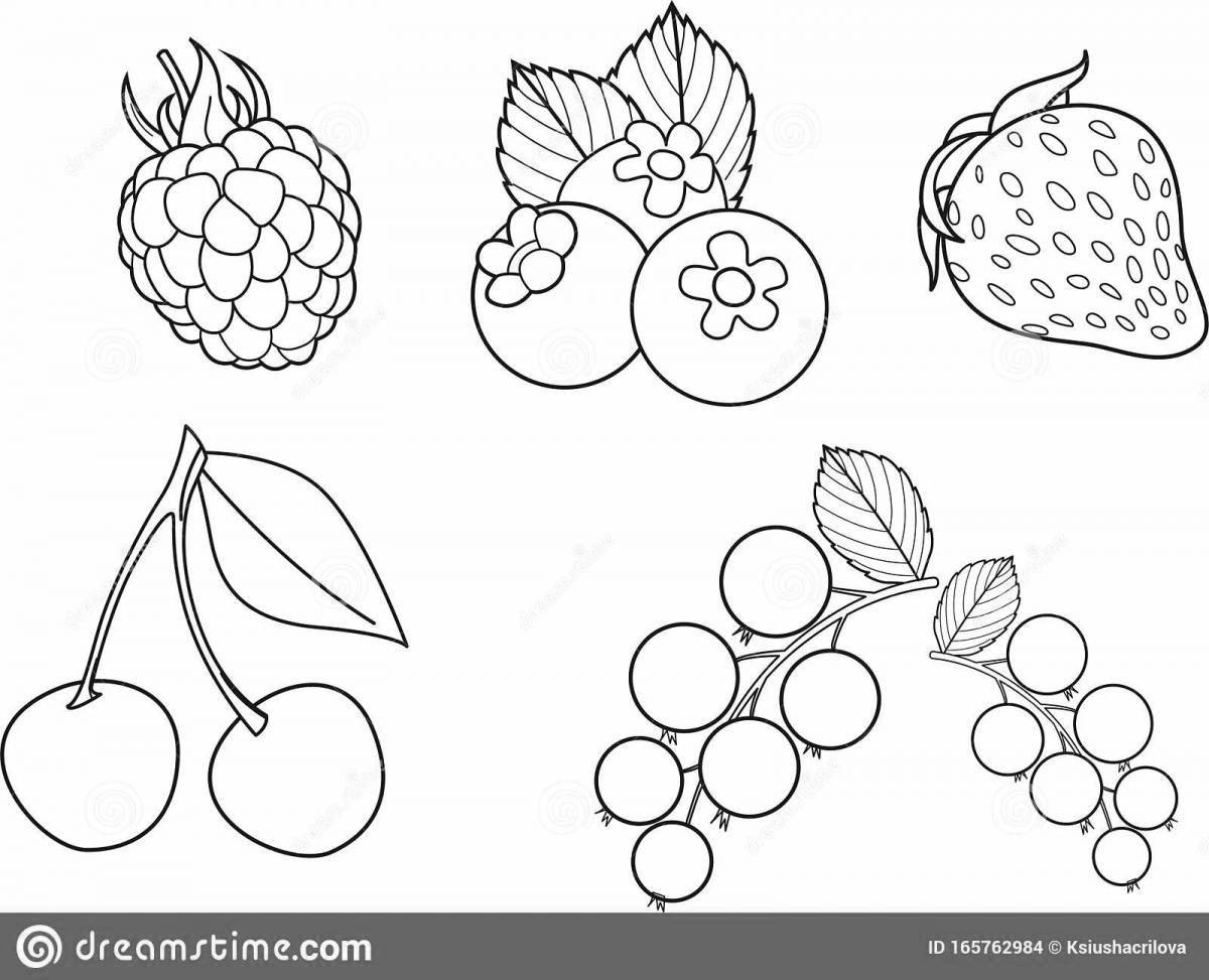 Live coloring fruits and berries for girls