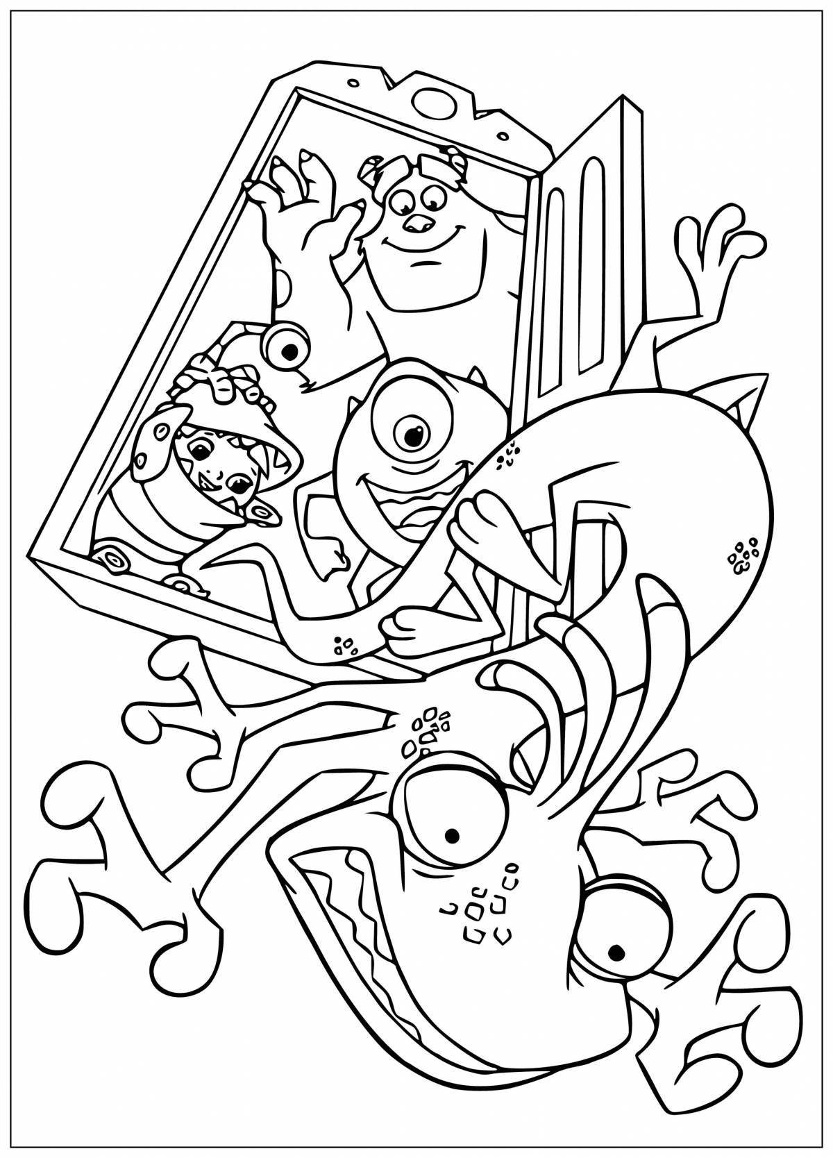Fabulous Monsters Inc coloring page for kids
