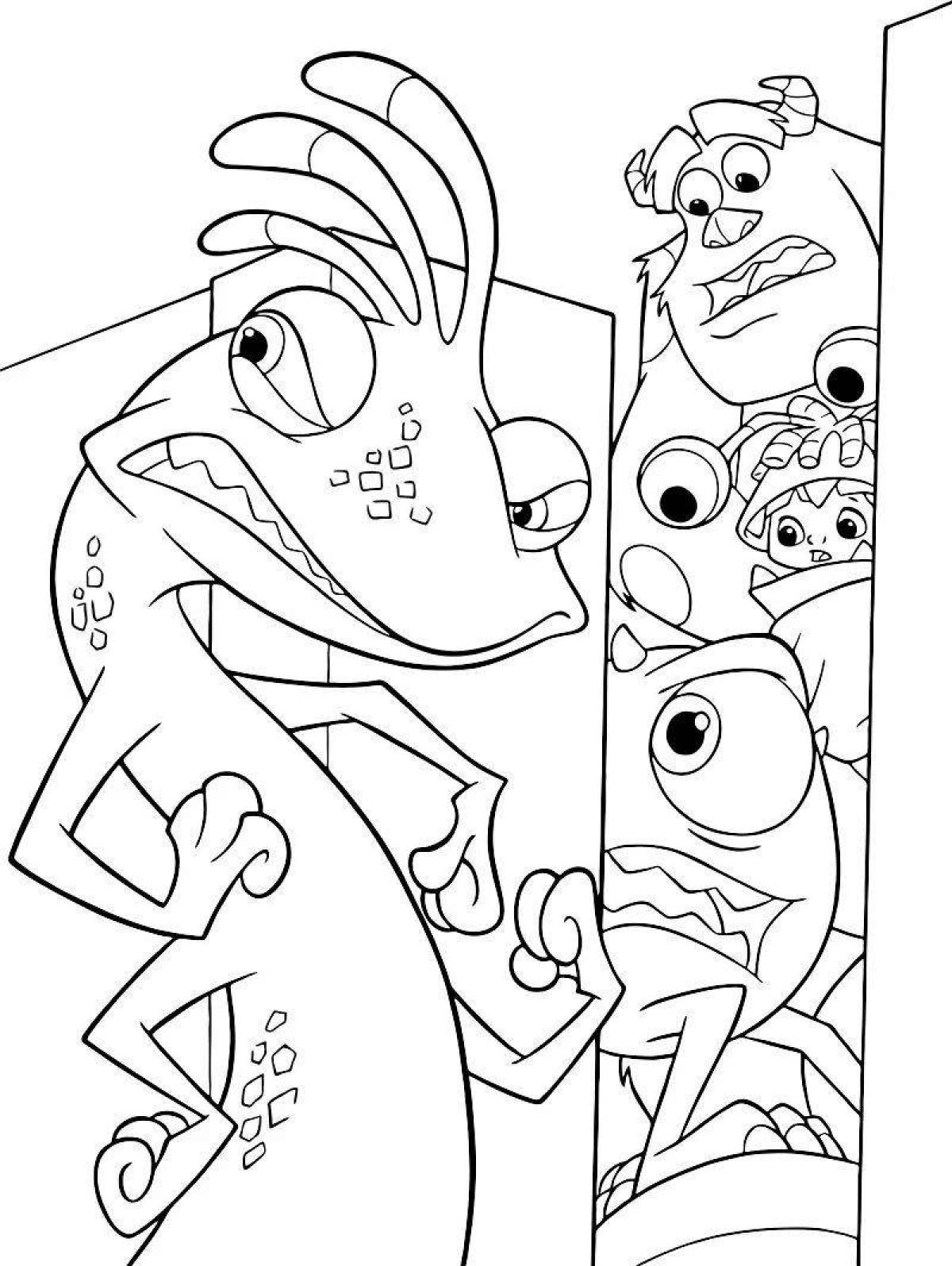 Colorful monsters corporation coloring book for kids