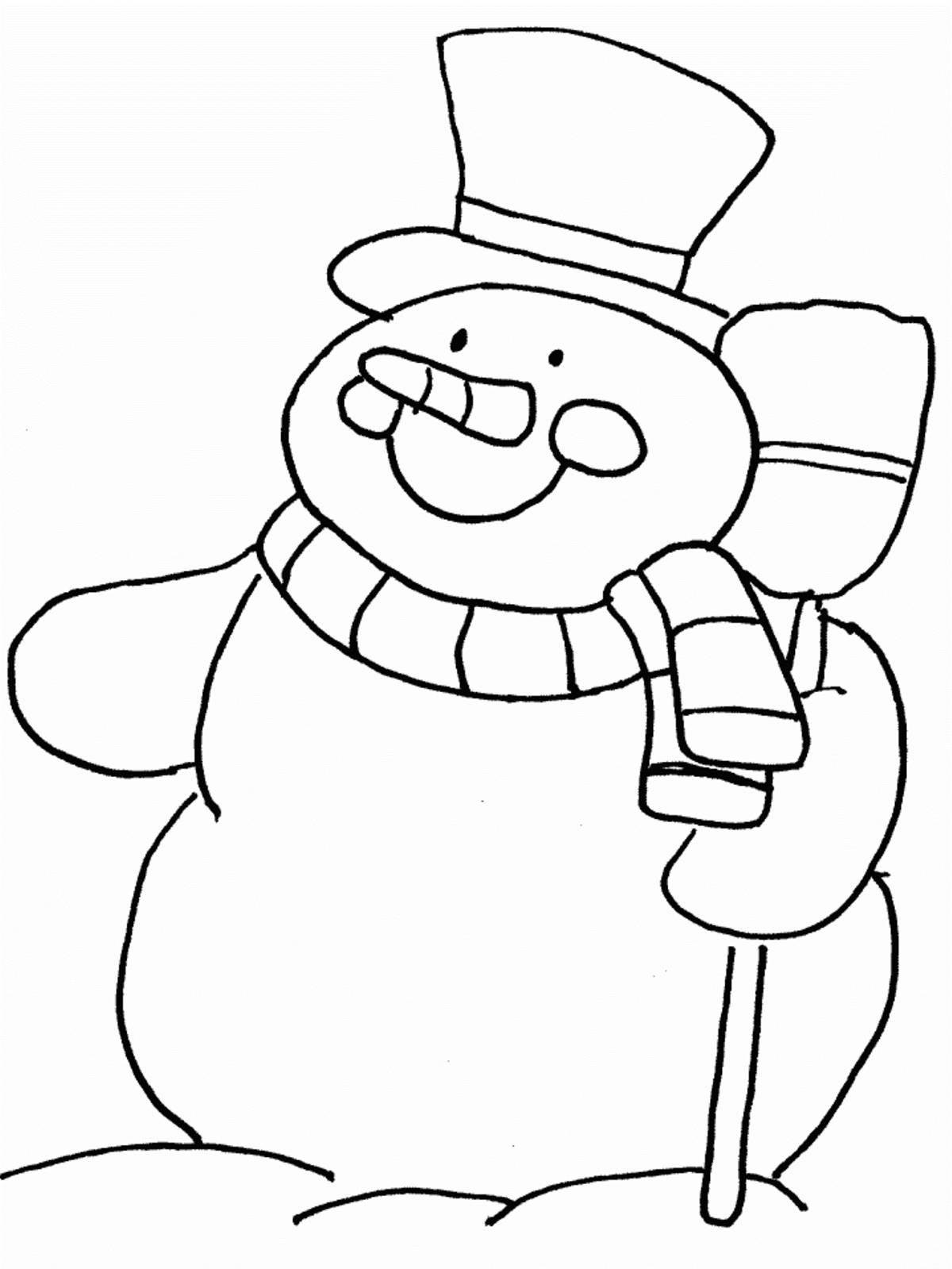 Яркая раскраска снеговик для детей 2 3