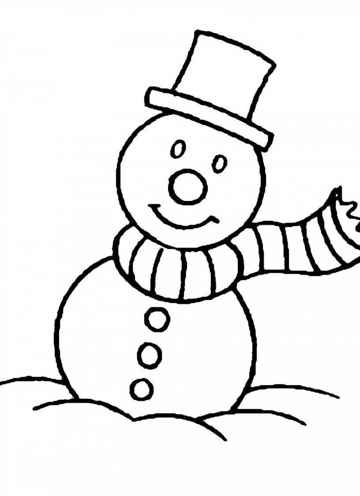 Игривая раскраска снеговик для детей 2 3