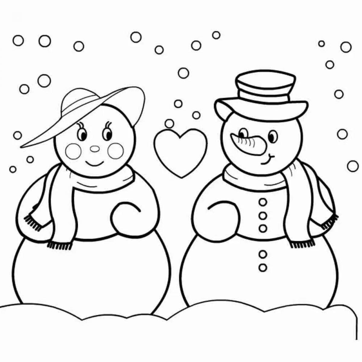 Glowing snowman coloring book for kids 2 3