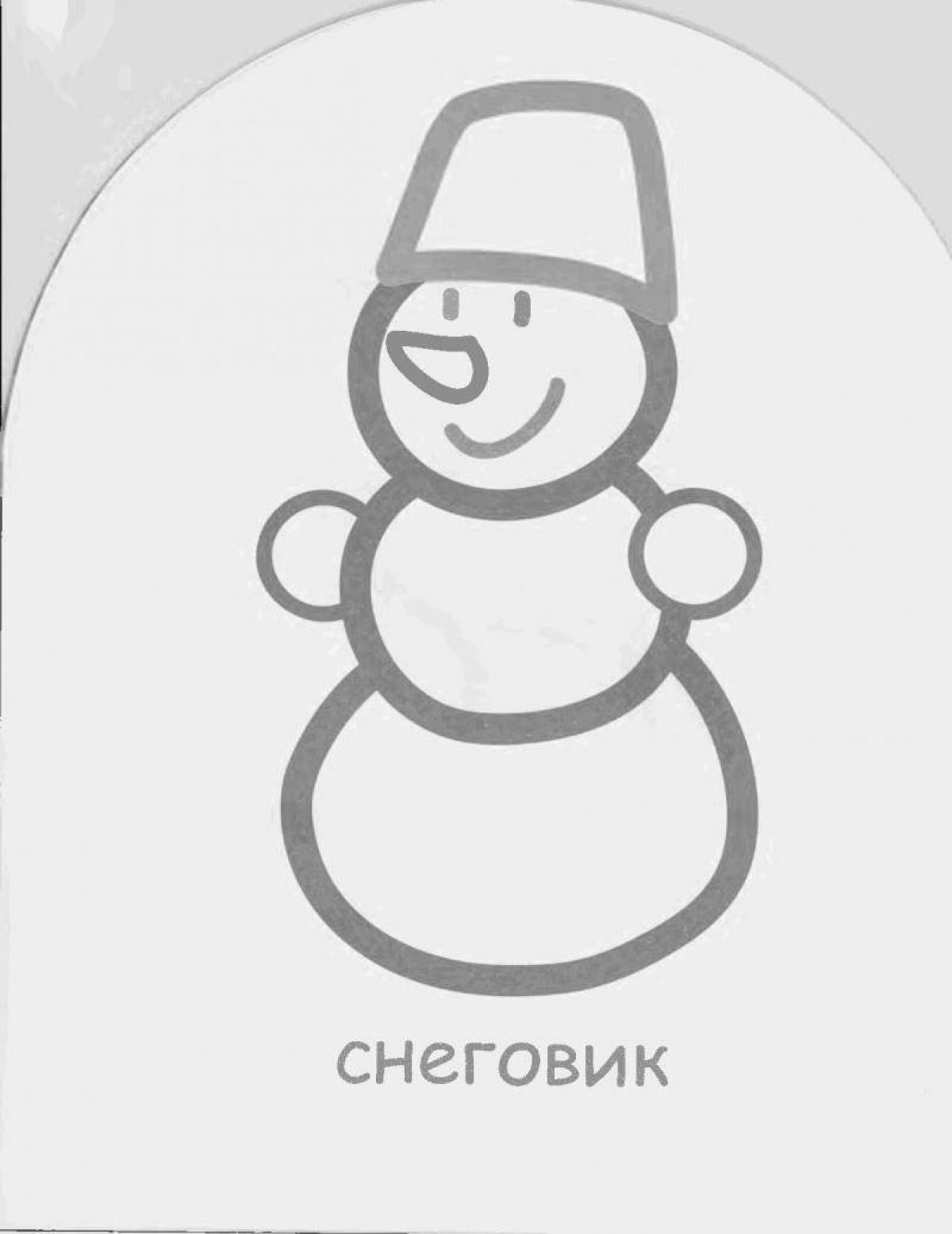 Humorous coloring book snowman for kids 2 3