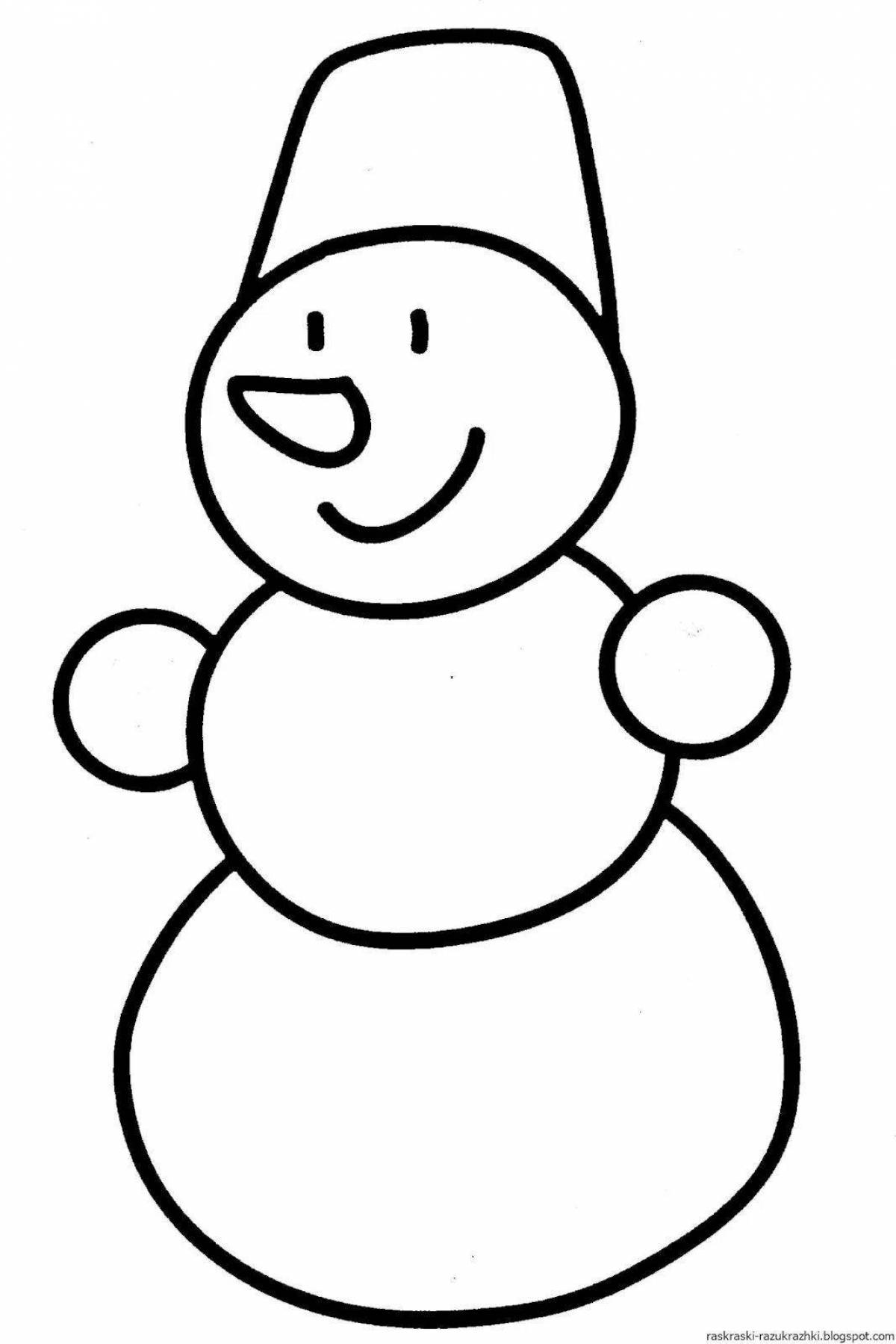 Анимированная раскраска снеговик для детей 2 3