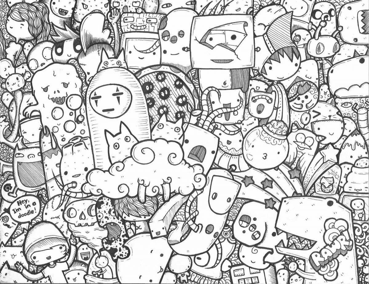 Завораживающая раскраска на стене