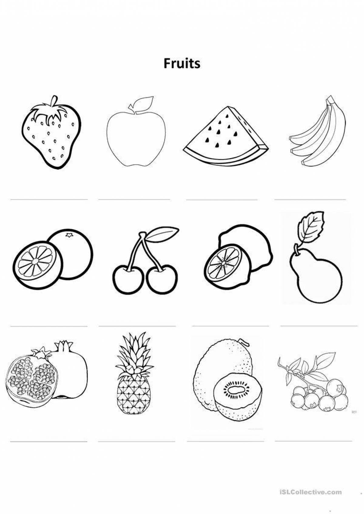 Nice vegetable coloring book for kids