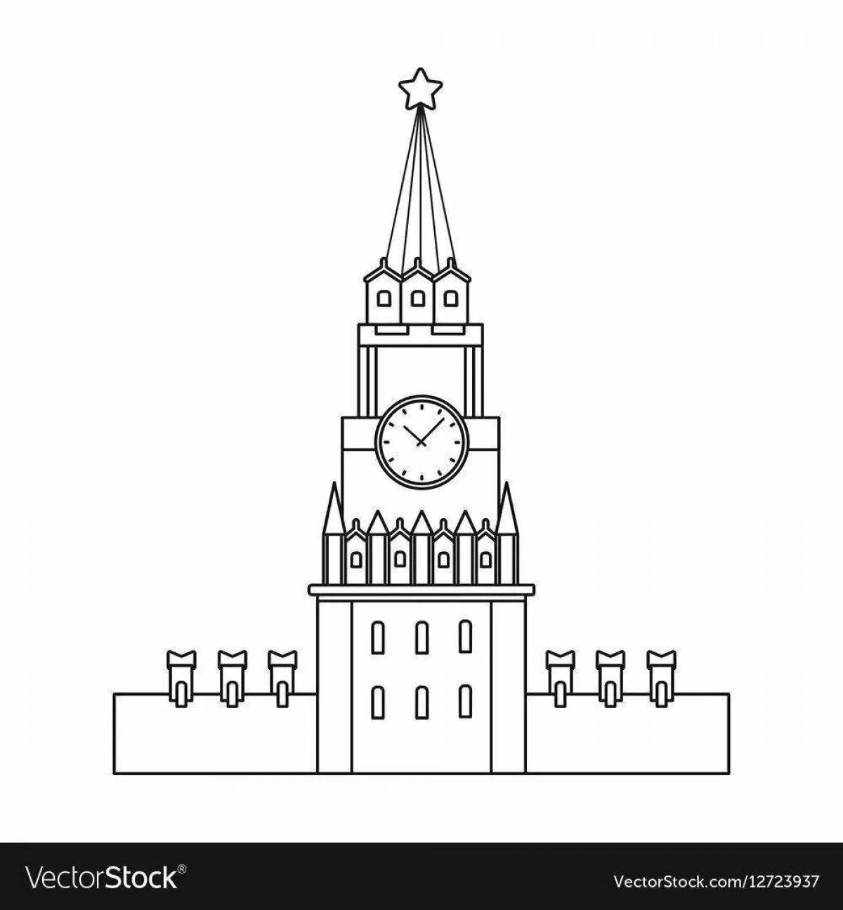 Очаровательная раскраска московский кремль для детей