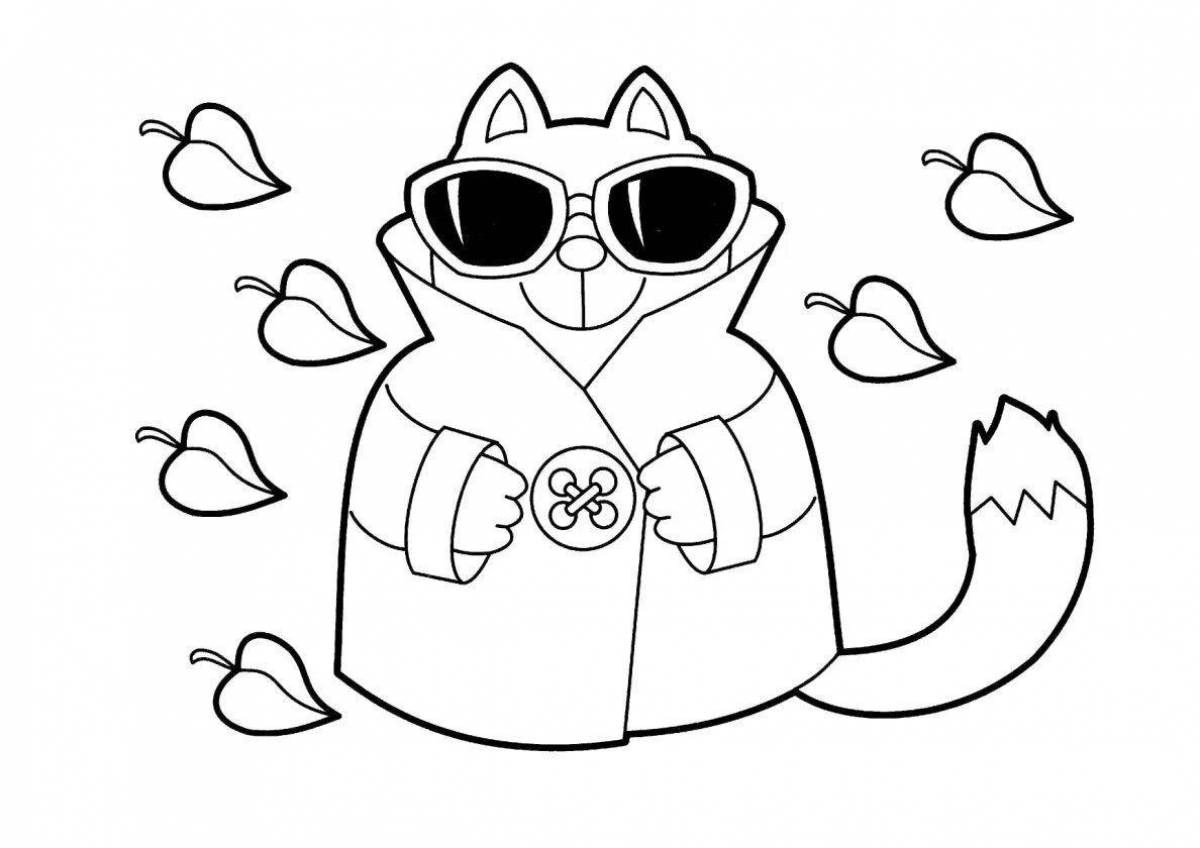 Coloring book gorgeous cat Basik