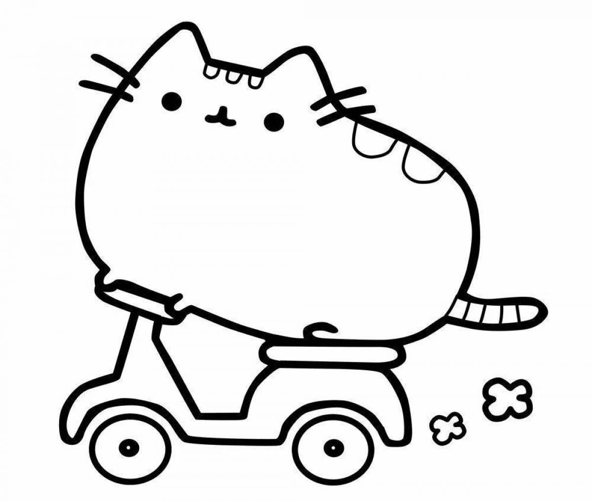 Coloring page happy cat Basik