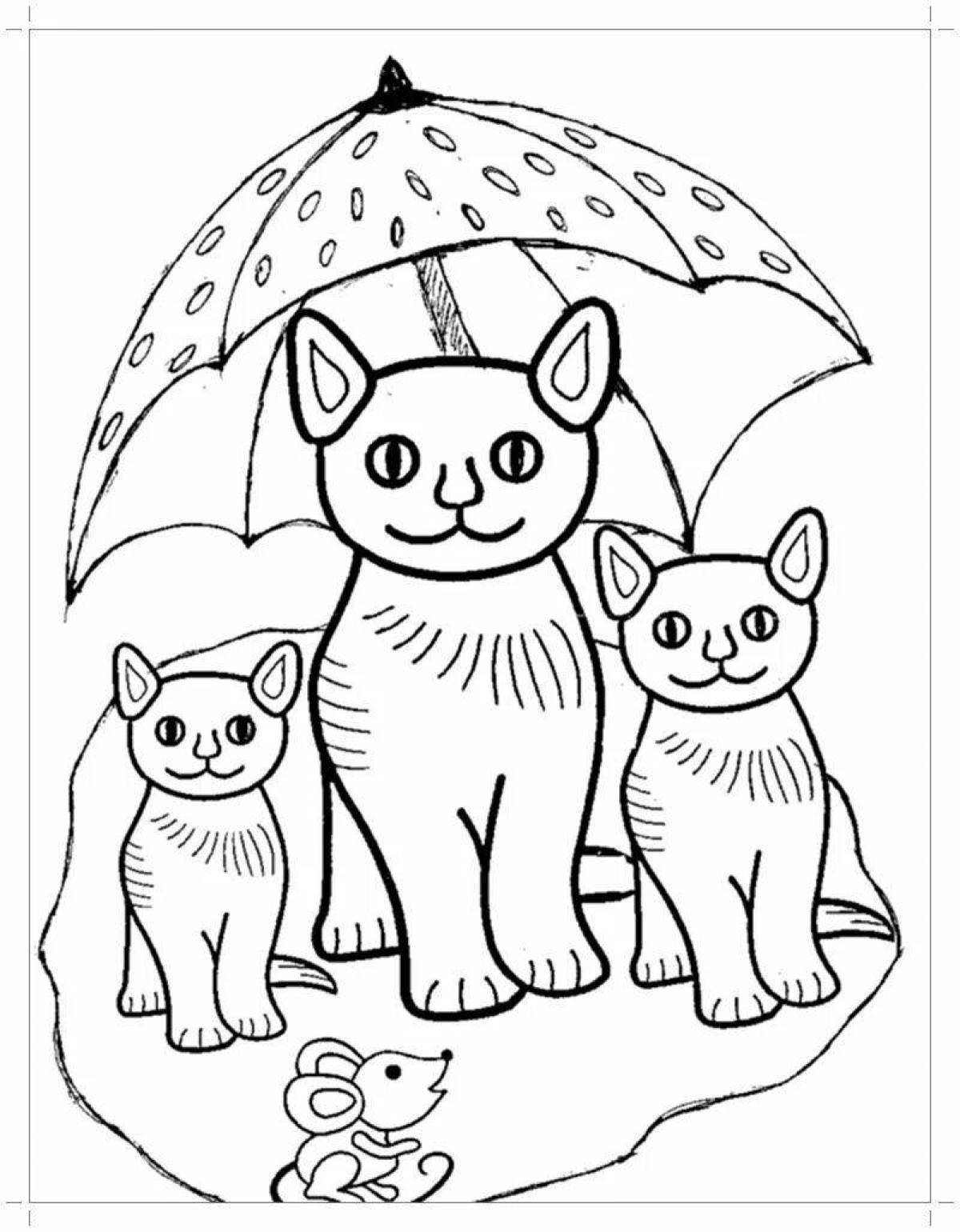 Раскраска кошечка для детей 4 5. Кошки. Раскраска. Раскраска кошка с котятами. Кошка раскраска для детей. Котик раскраска для детей.