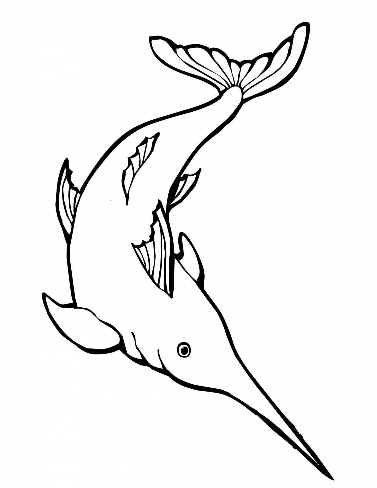 Outstanding fish sword coloring page for kids