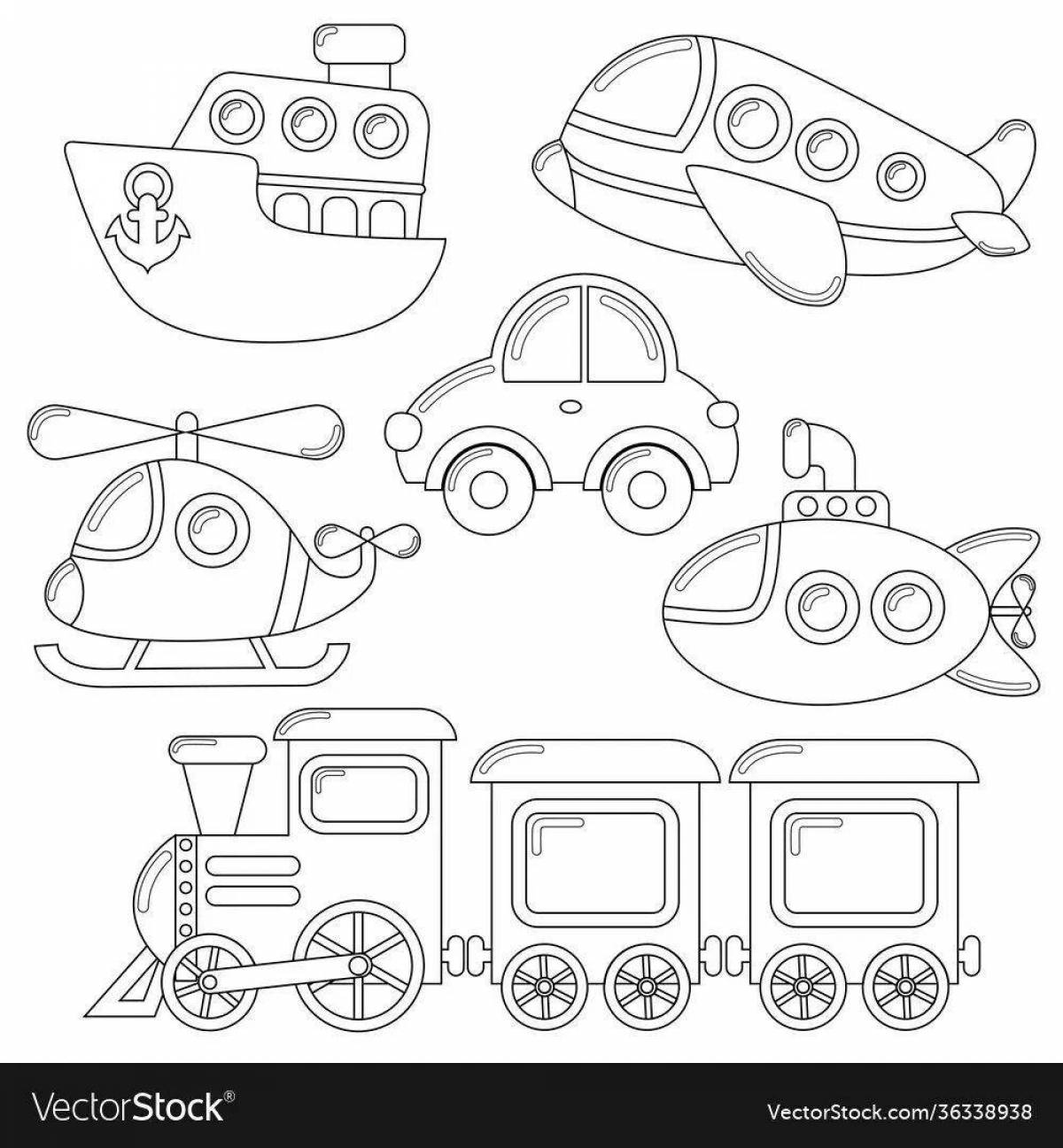 Incredible transport coloring book