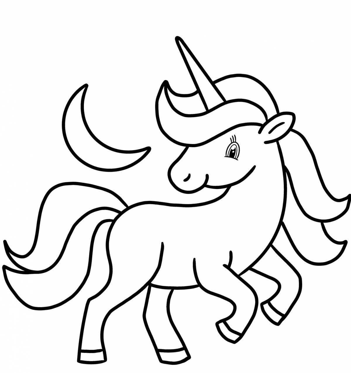 Playful unicorn coloring book for kids 3 4