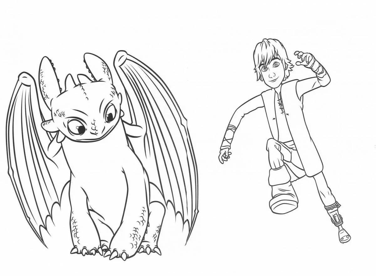 Grand coloring page how to train your dragon light fury