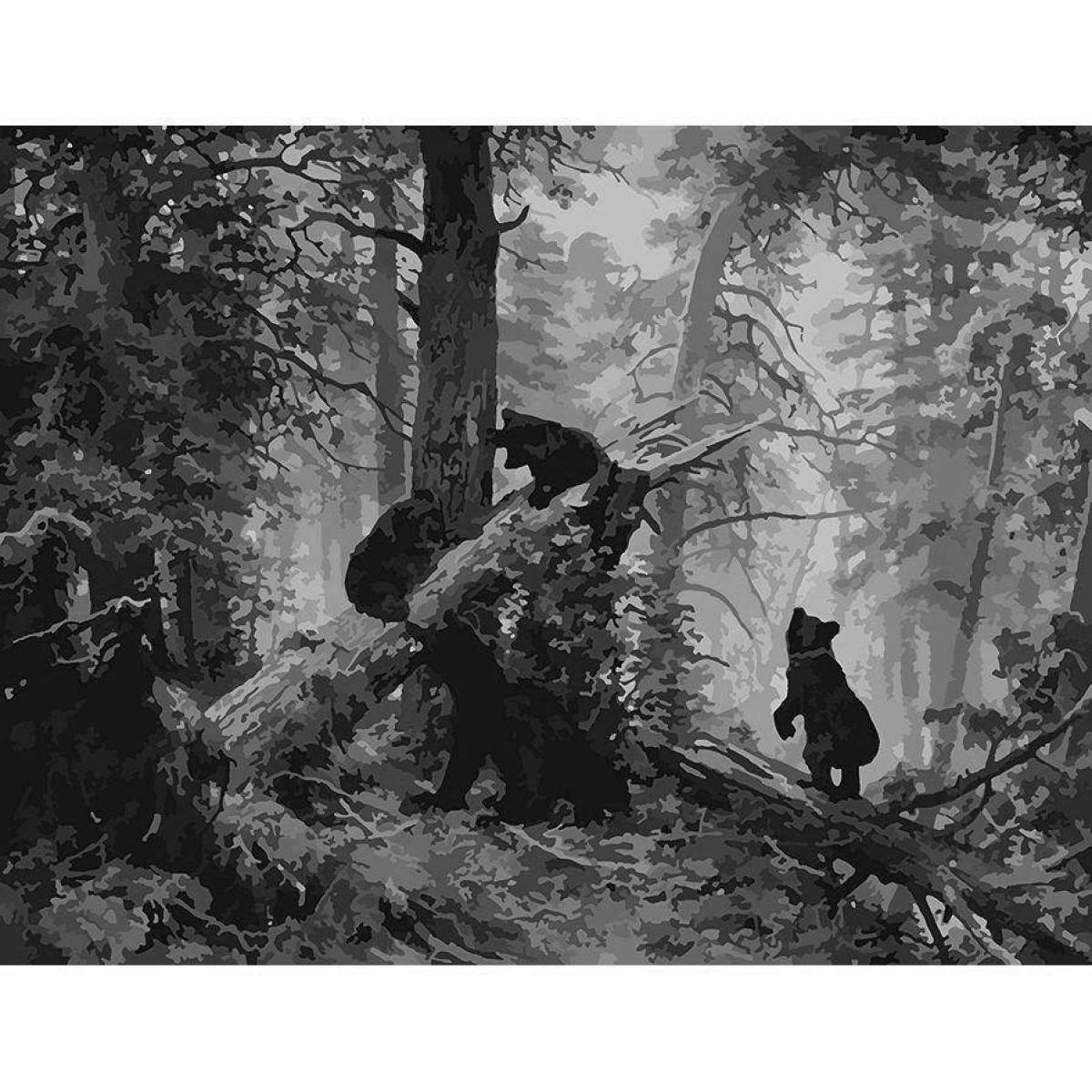 Photo Joyful morning in the pine forest shishkin