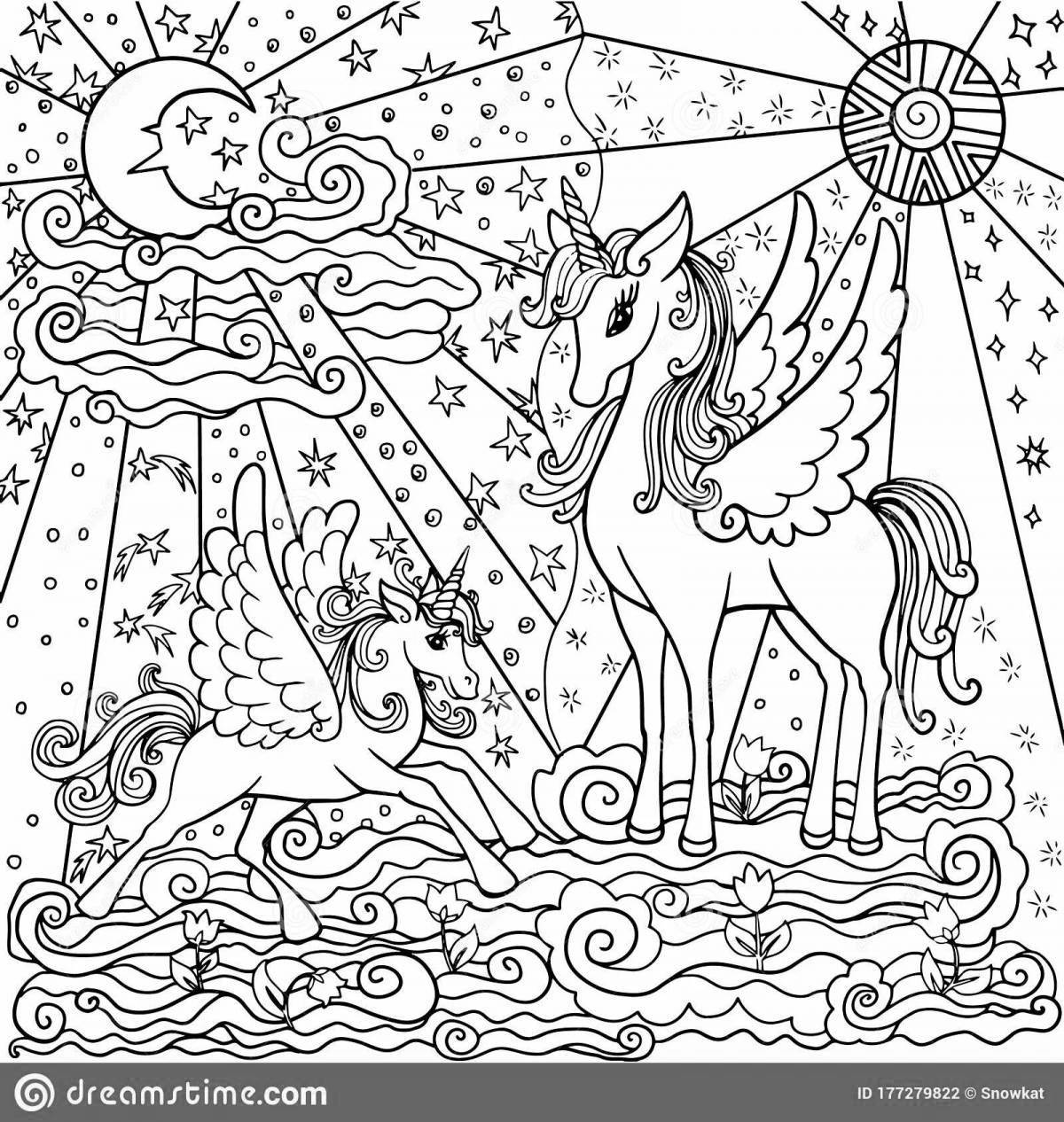 Playful unicorn coloring by numbers for kids
