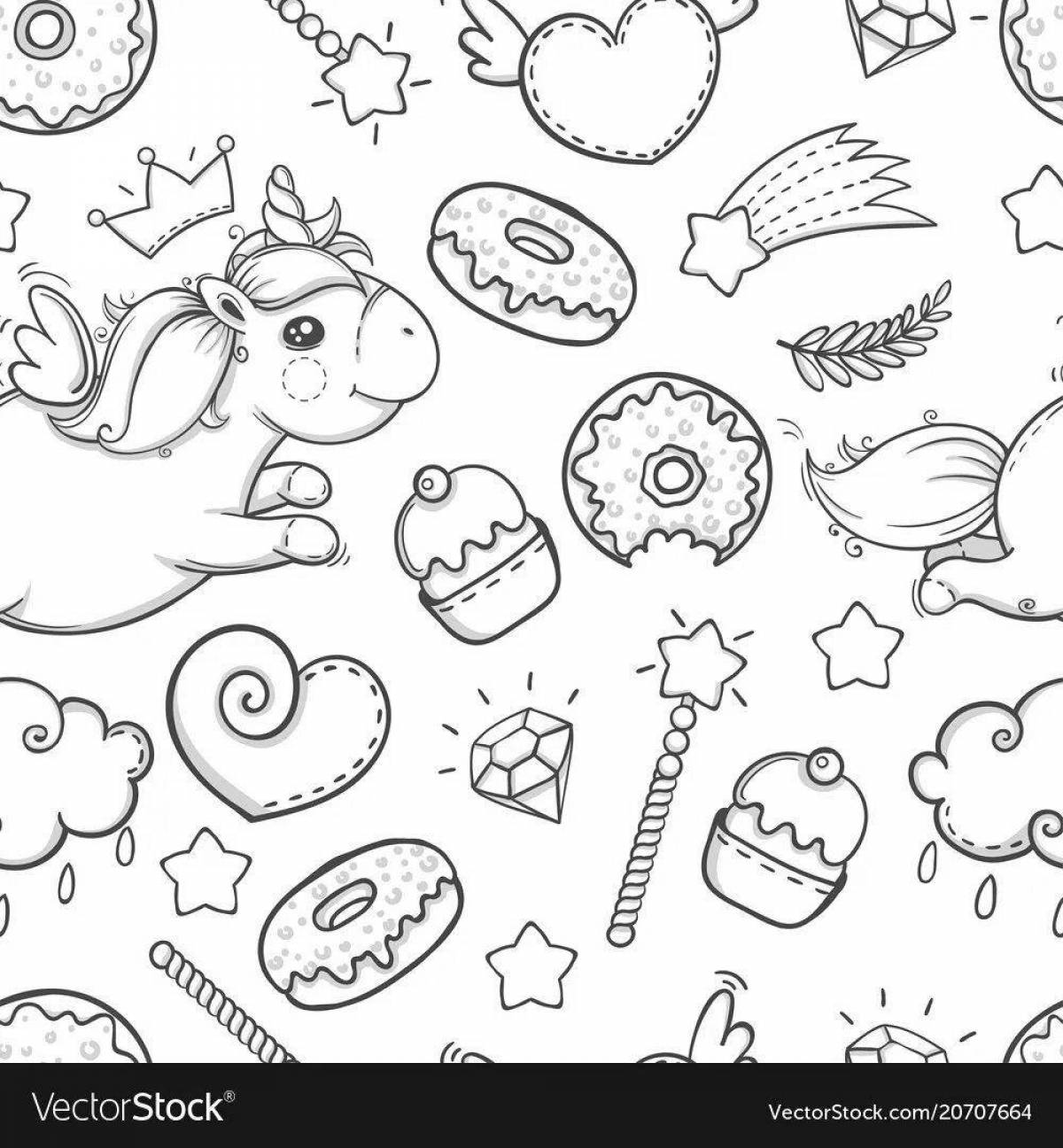 Lovely coloring pages cute stickers for girls