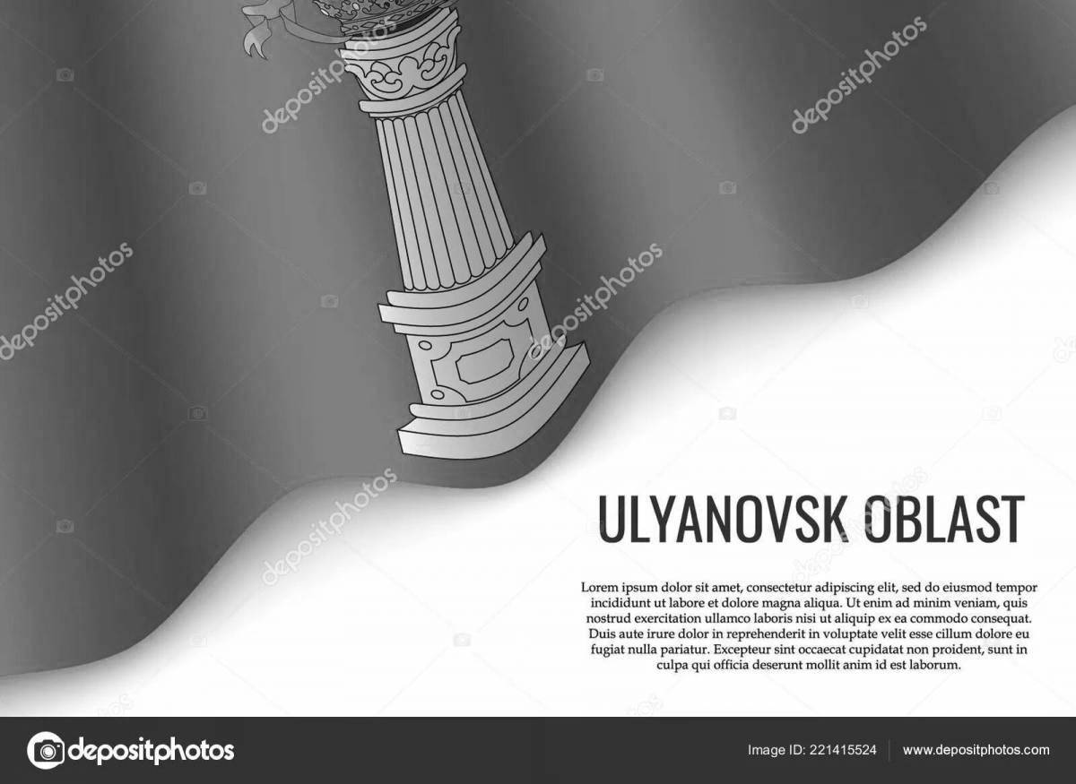 Coloring page grand coat of arms of the ulyanovsk region