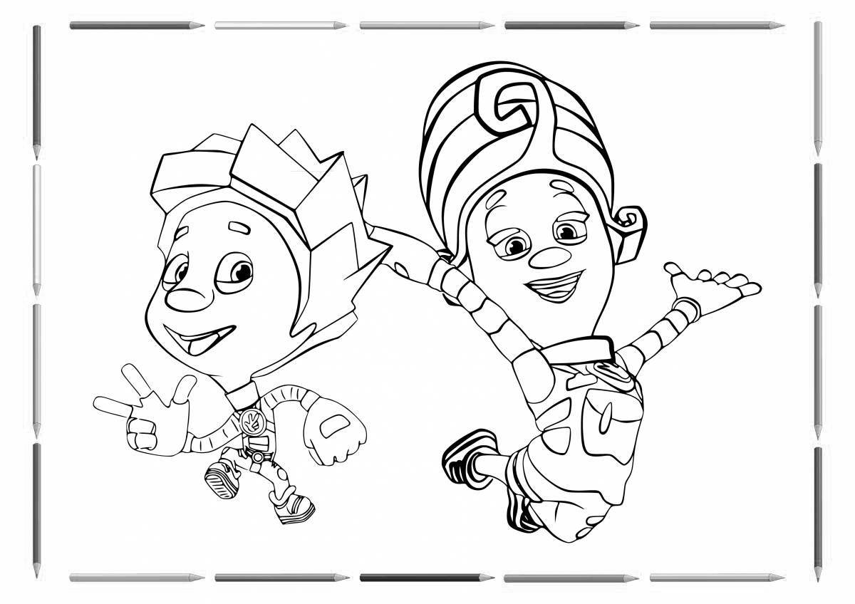 Stimulating fixies coloring pages for kids