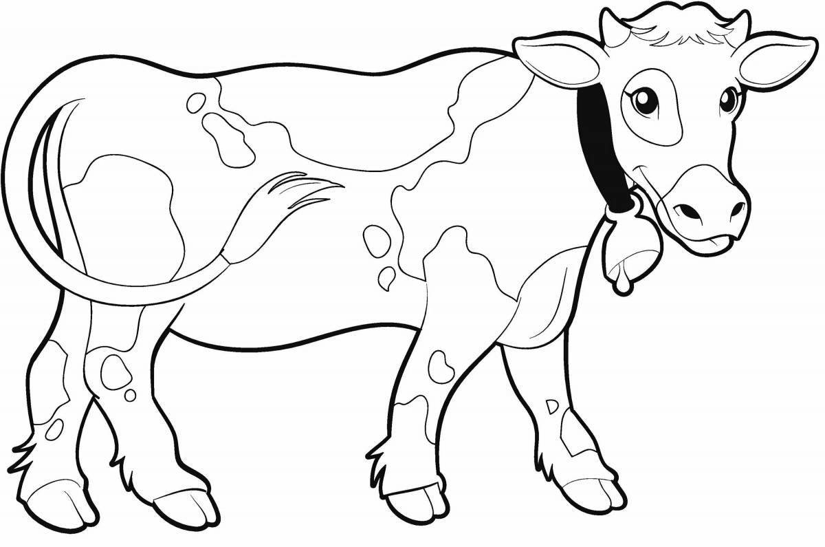 Раскраска очаровательная корова и теленок