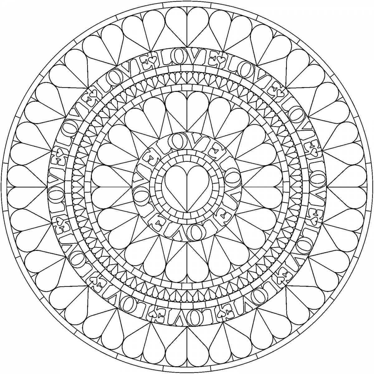 Shiny coloring mandala for relationships