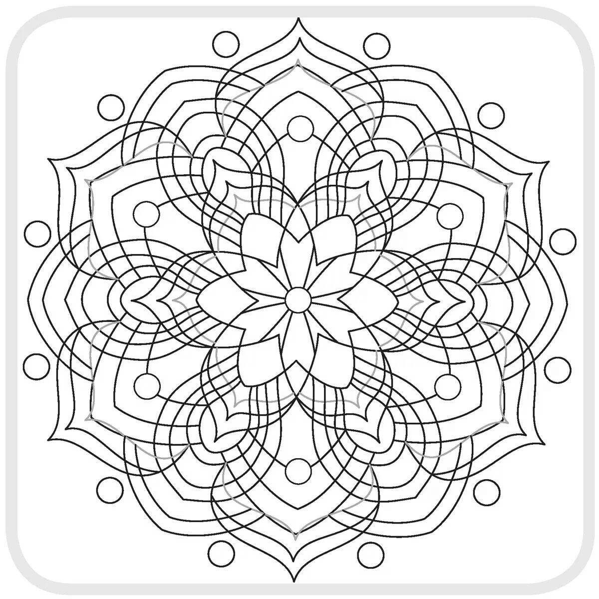 Glitter coloring mandala for love