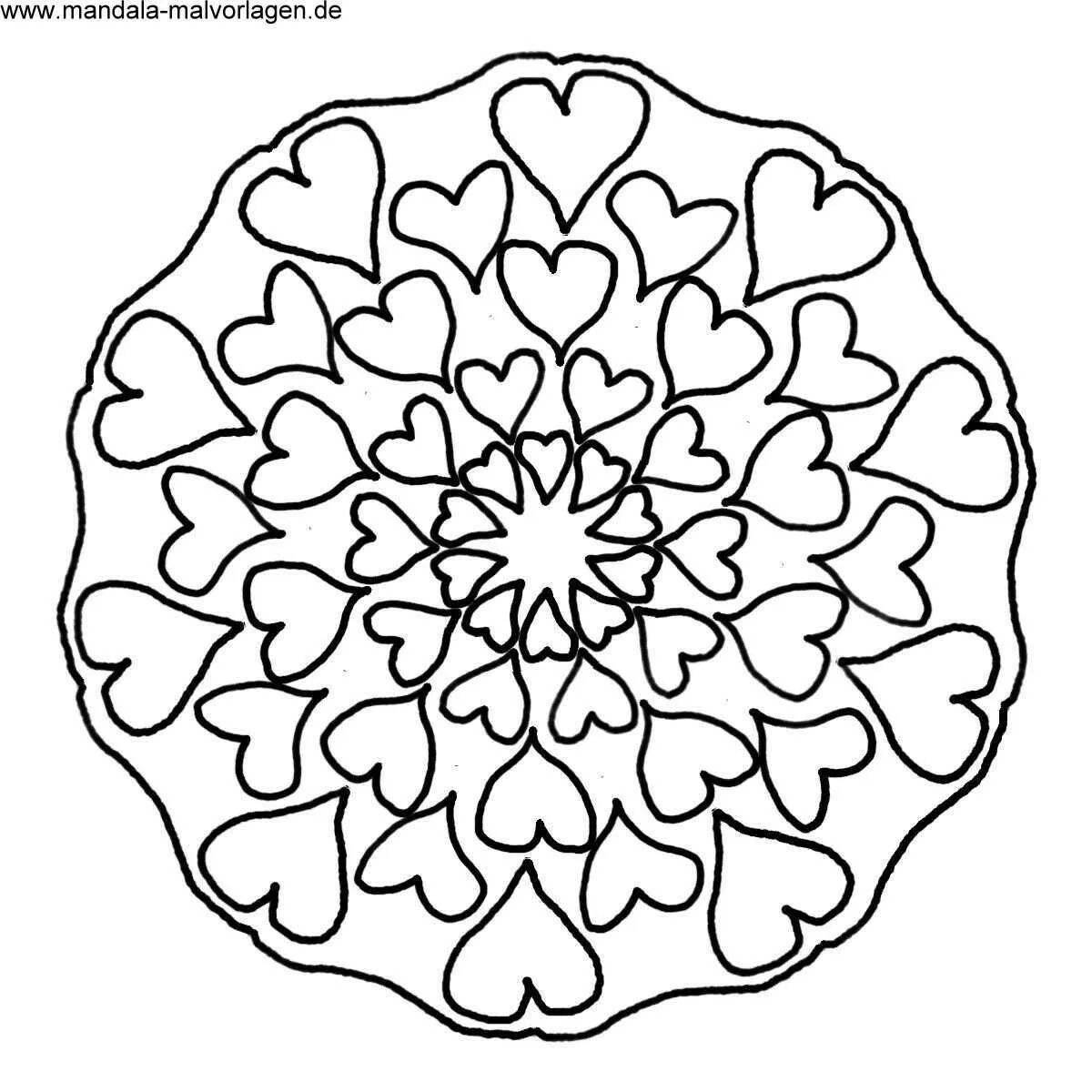 Inspirational coloring mandala for relationships