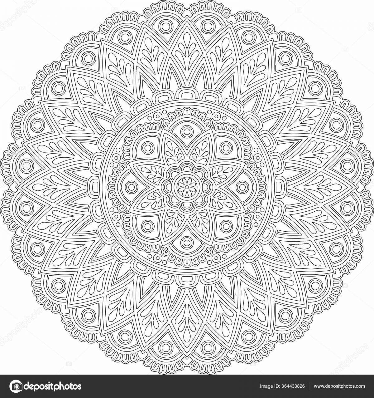 Majestic coloring mandala for love