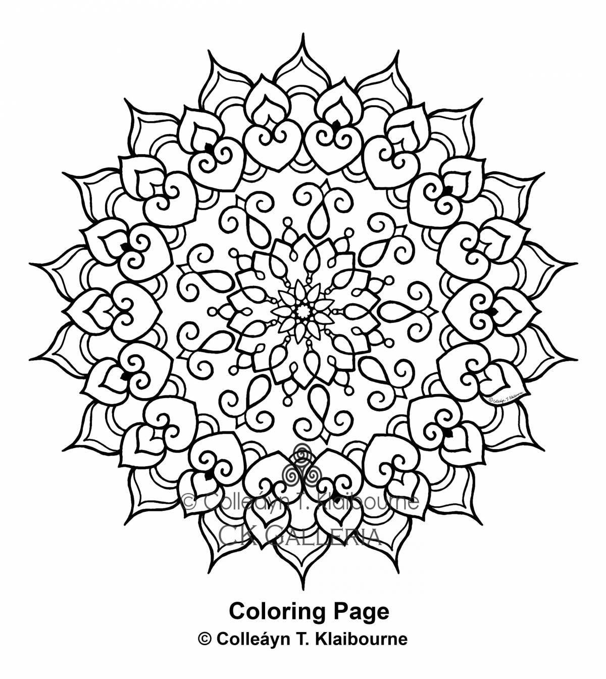 Compassionate coloring mandala for relationships