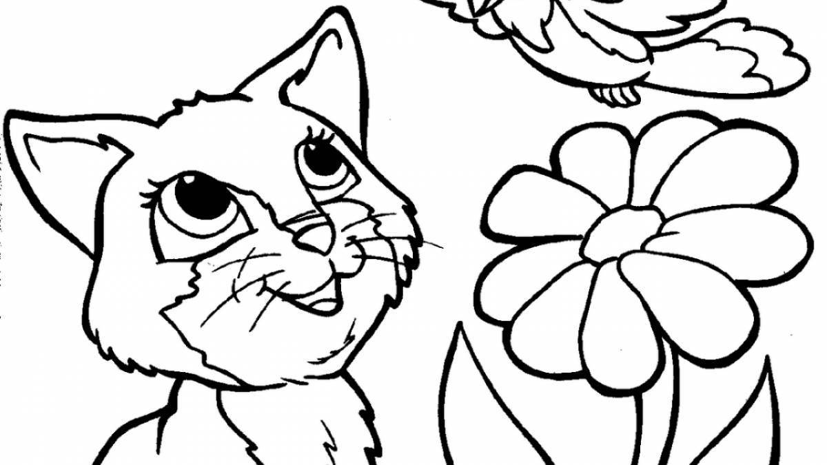 Sweet coloring page cat baby by anuka